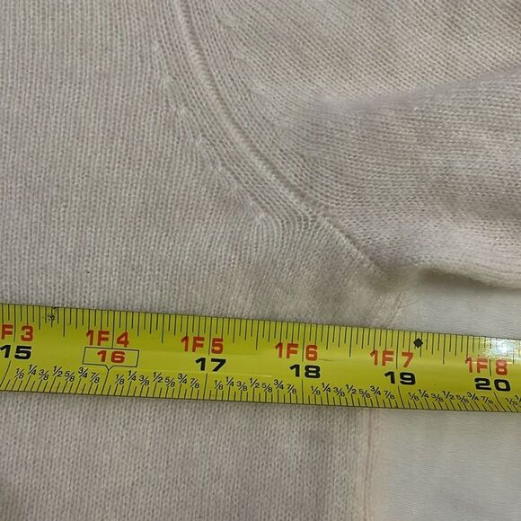 White + Warren Cream Beige Knotted Cashmere Knit Sweater Women's Size Large - Picture 6 of 10